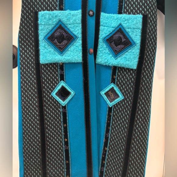 Coloratura Vintage Mystical Whimsical Wool Trench Coat Small Medium - Picture 3 of 10